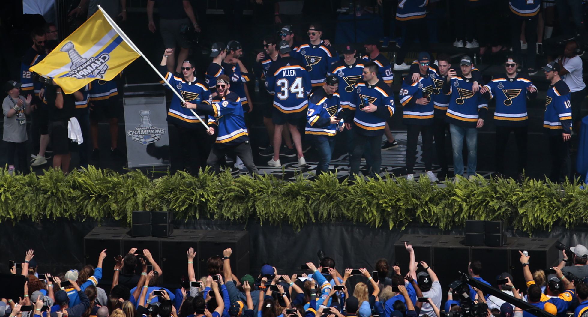 Blues fans parade like champions
